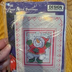 Complete Design Works Crafts "Cross Stitch Greetings" Snowman Kit